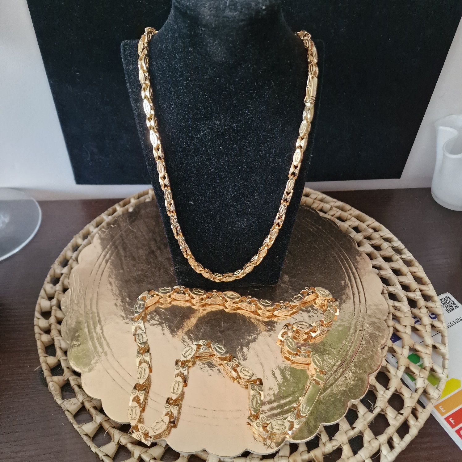 Srebny pozłacany cartier 153.40gram próba 925
