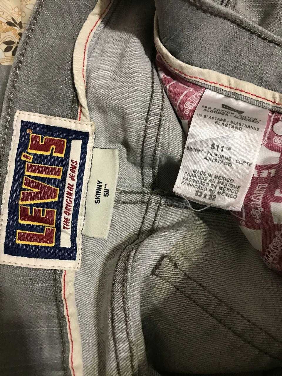 Мужские Джинсы штаны Vintage Levi's 511 Skinny Size W33 L32 оригинал