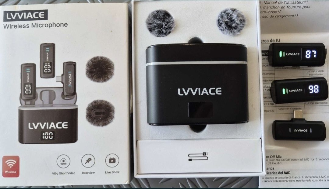Бездротовий мікрофон LVVIACE, 2 шт., для телефонів з USB Type-C