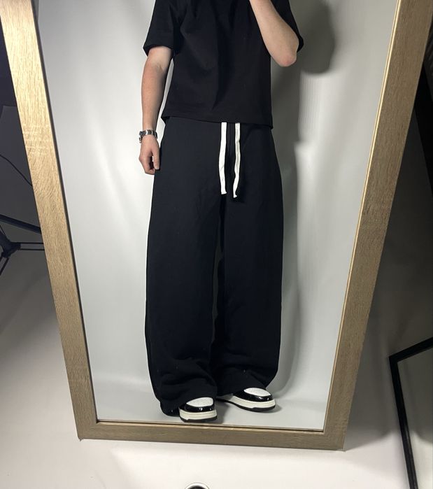 Широкі чорні спортивні штани sweatpants широкие штаны спортивки baggy