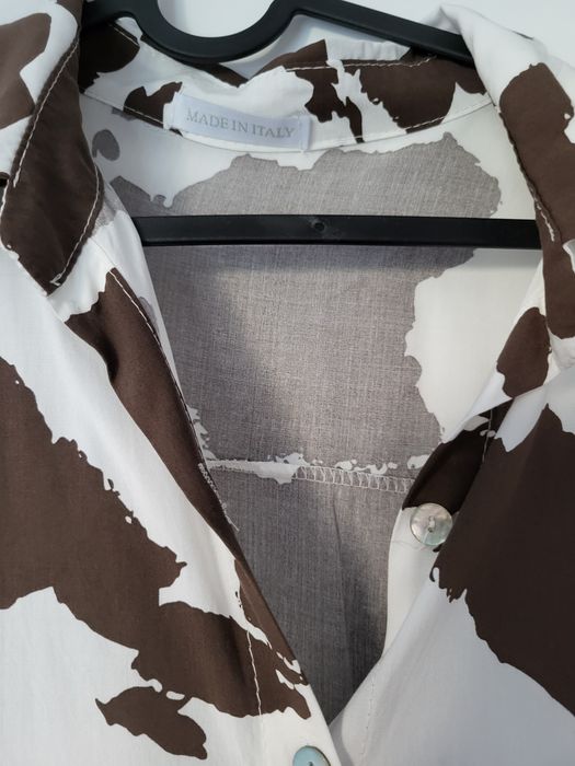 Biała  w ciapy brązowe bluzeczka rozm l włoska