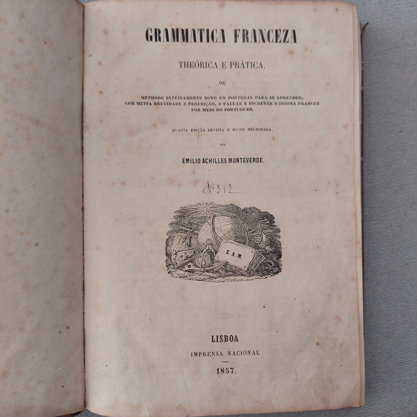 Livro Grammatica Franceza