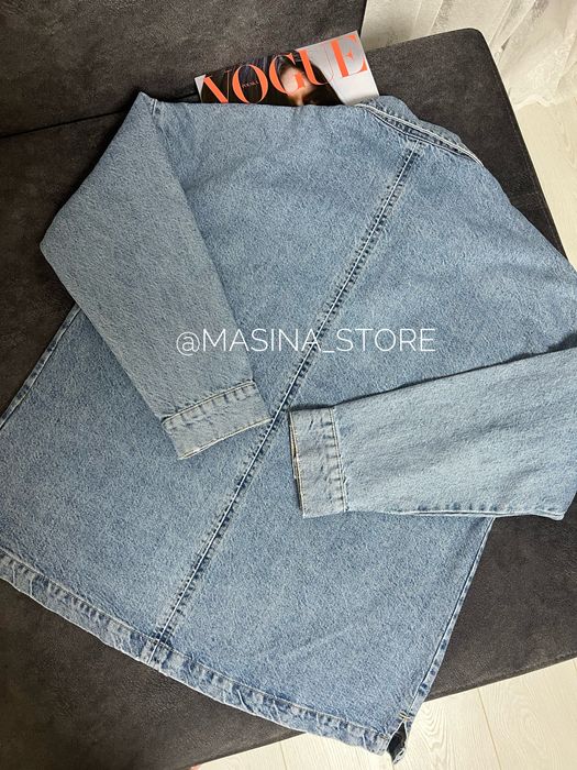 Джинсова куртка сорочка Zara XS, S Зара синя блакитна