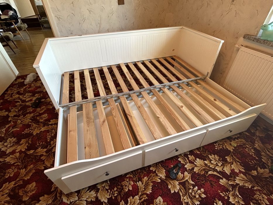 Łozko Hemnes białe 80/160x200 + 2 materace