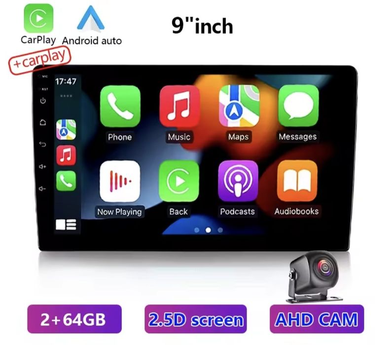 Магнітола андроїд 9дюймів +камера AHD