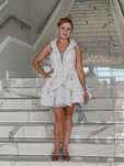 LOU Fame roz L popielata Siwiec 3d kwiaty gipiura koktajlowa