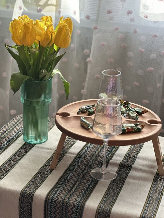 Винний столик для бокалів винный столик бук дерево стол