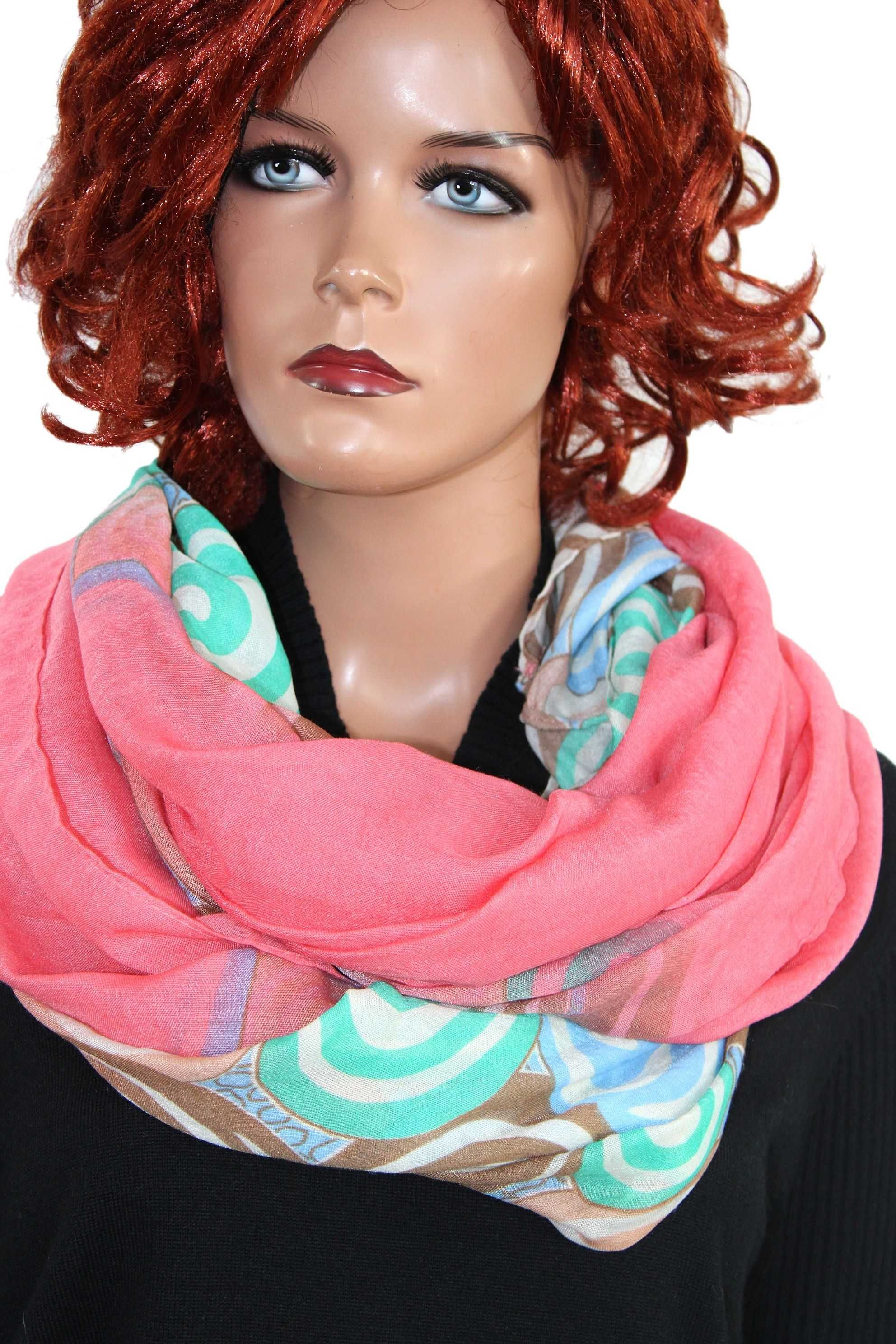 ba4 Stylowy Wzorzysty Lekki Komin Szal 94x182