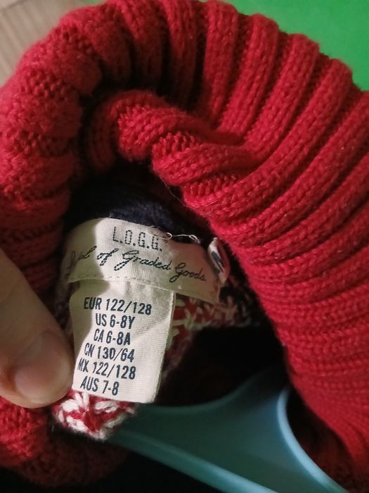 Червоний теплий светр 122 LOGG