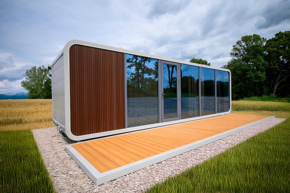 Nowoczesny gotowy domek mobilny, kontenerowy, modułowy,letniskowy.