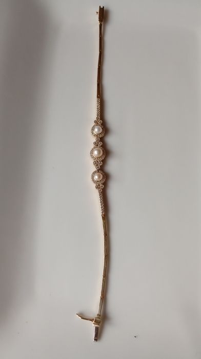 Золотий браслет з перлами 585