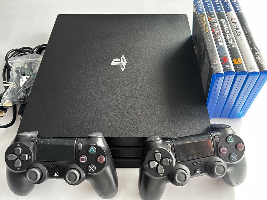 Zadbana Konsola PS4 Pro 1TB CUH-7216B 2xPad 5xGra Fifa GTA V Mechanic