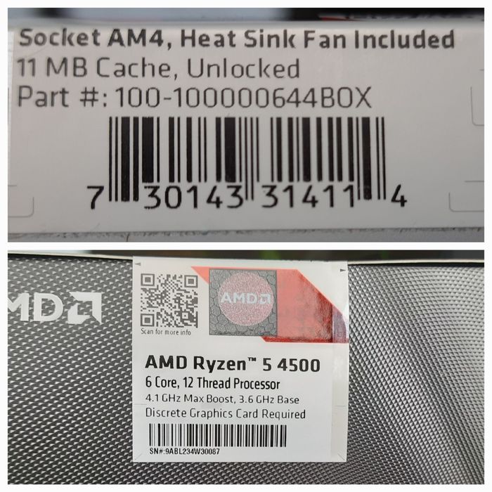 Процесор CPU AMD Ryzen 5 4500 BOX Socket AM4  з кулером