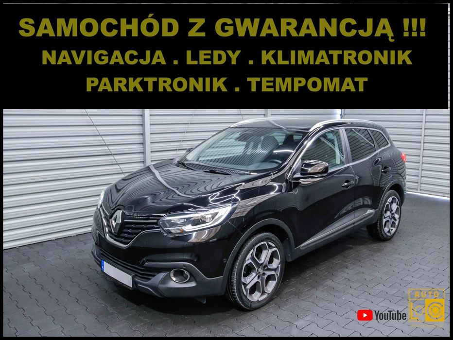 Renault Kadjar NAVI + 100% SERWIS + SKÓRA + Parktronik + Tempomat + LEDy !!!