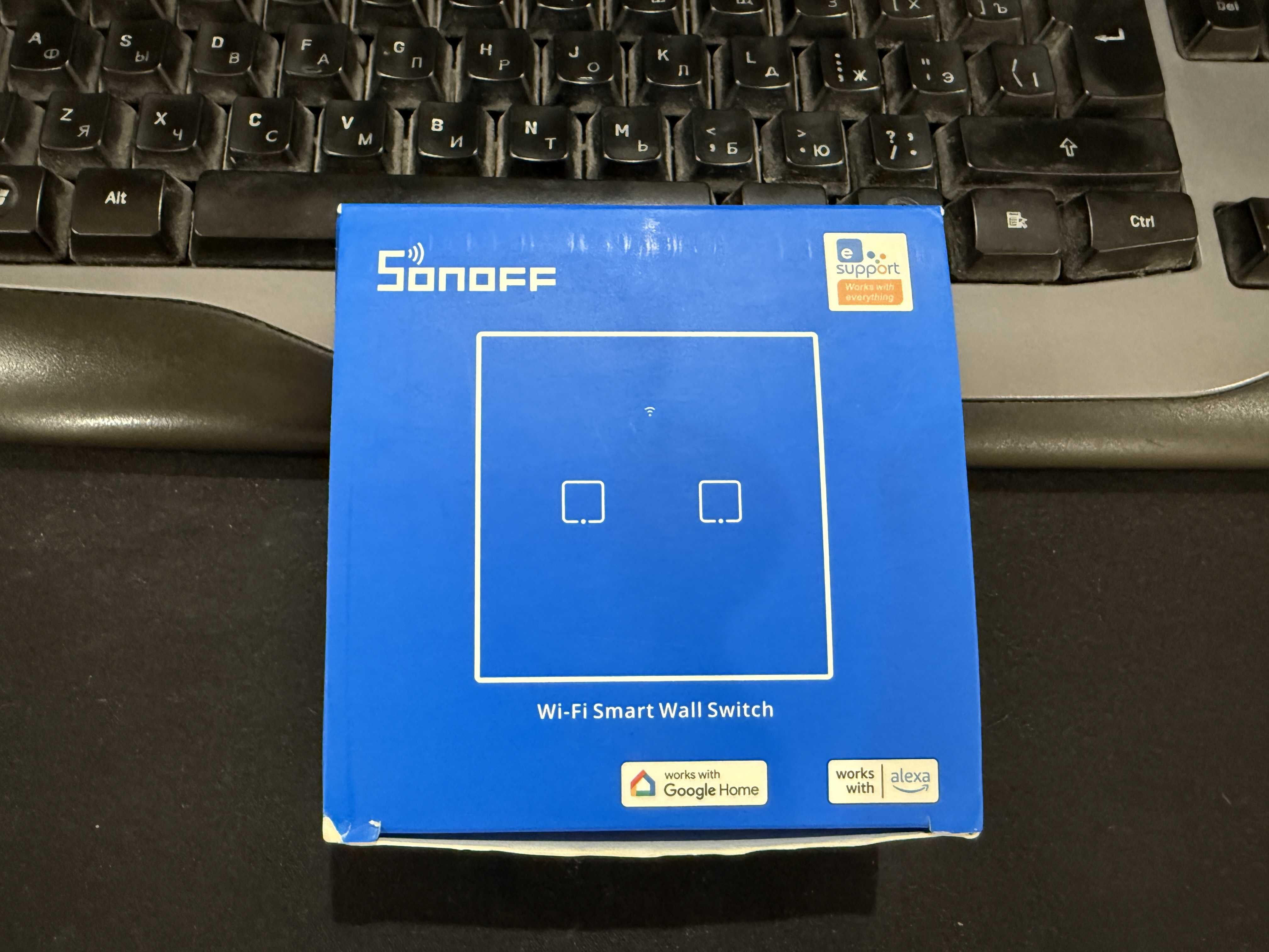 Розумний сенсорний вимикач HomeKit Sonoff TX T0EU2C (2 канали)