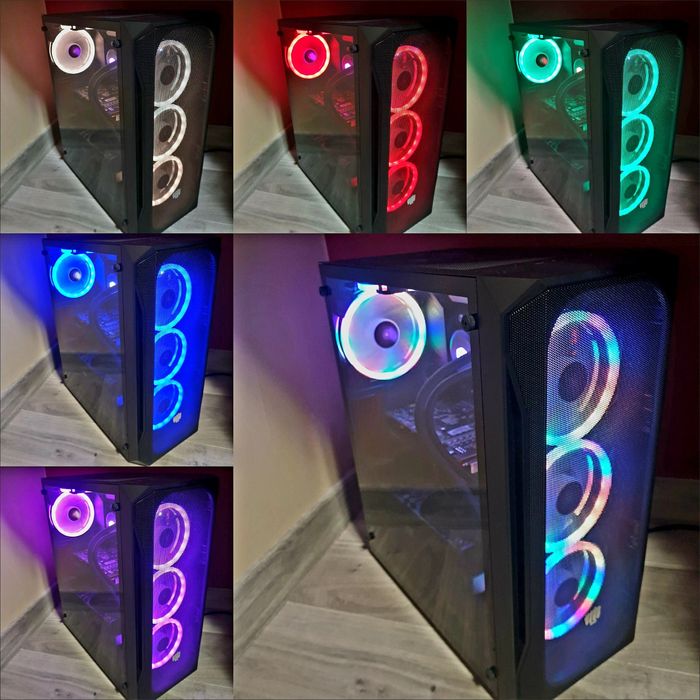 Komputer I5 10600K, RX6600XT, 32GB RAM - klawiatura, mysz, monitor