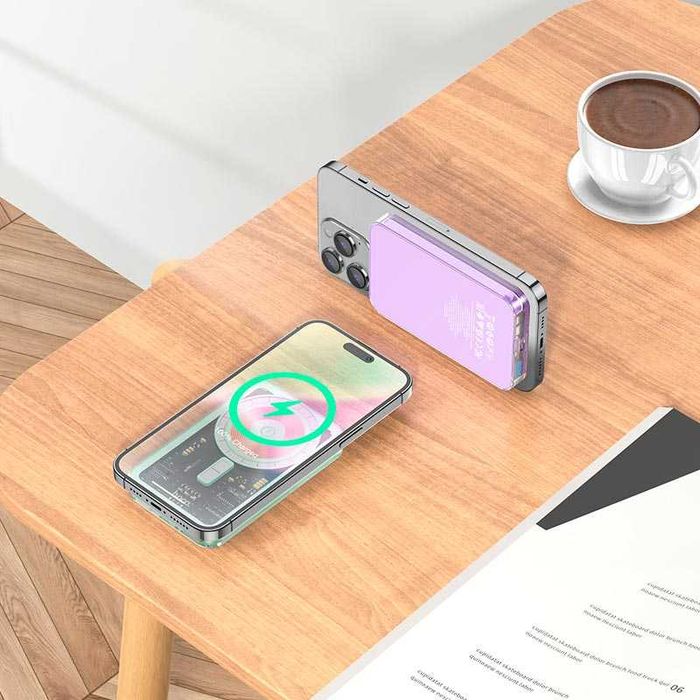 Компактный повербанк HOCO Q14 5000 mAh power bank с MagSafe для iPhone