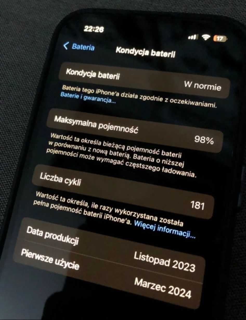 Smartfon Apple iPhone 15 Pro 8 GB / 128 GB 5G eSIM czarny