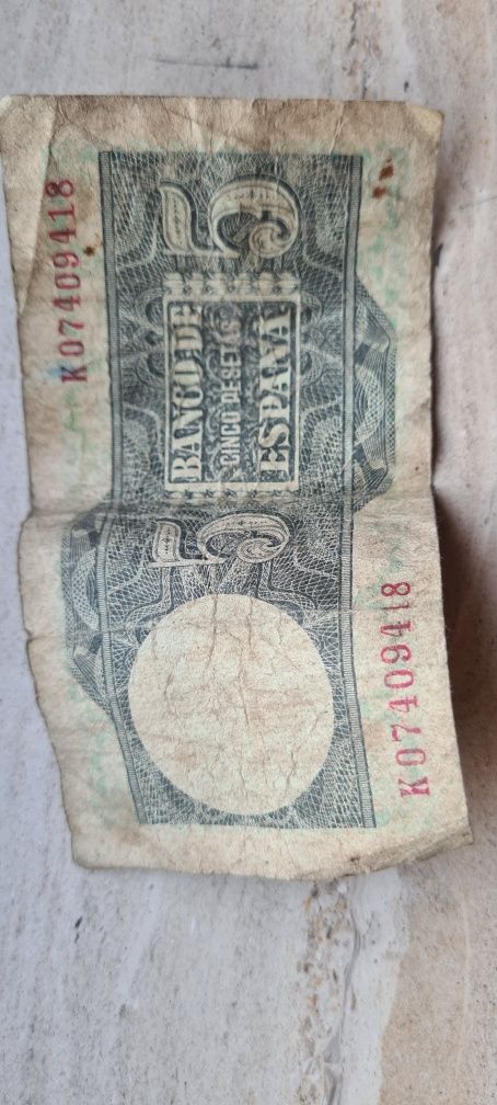 Nota antiga 5 pesetas