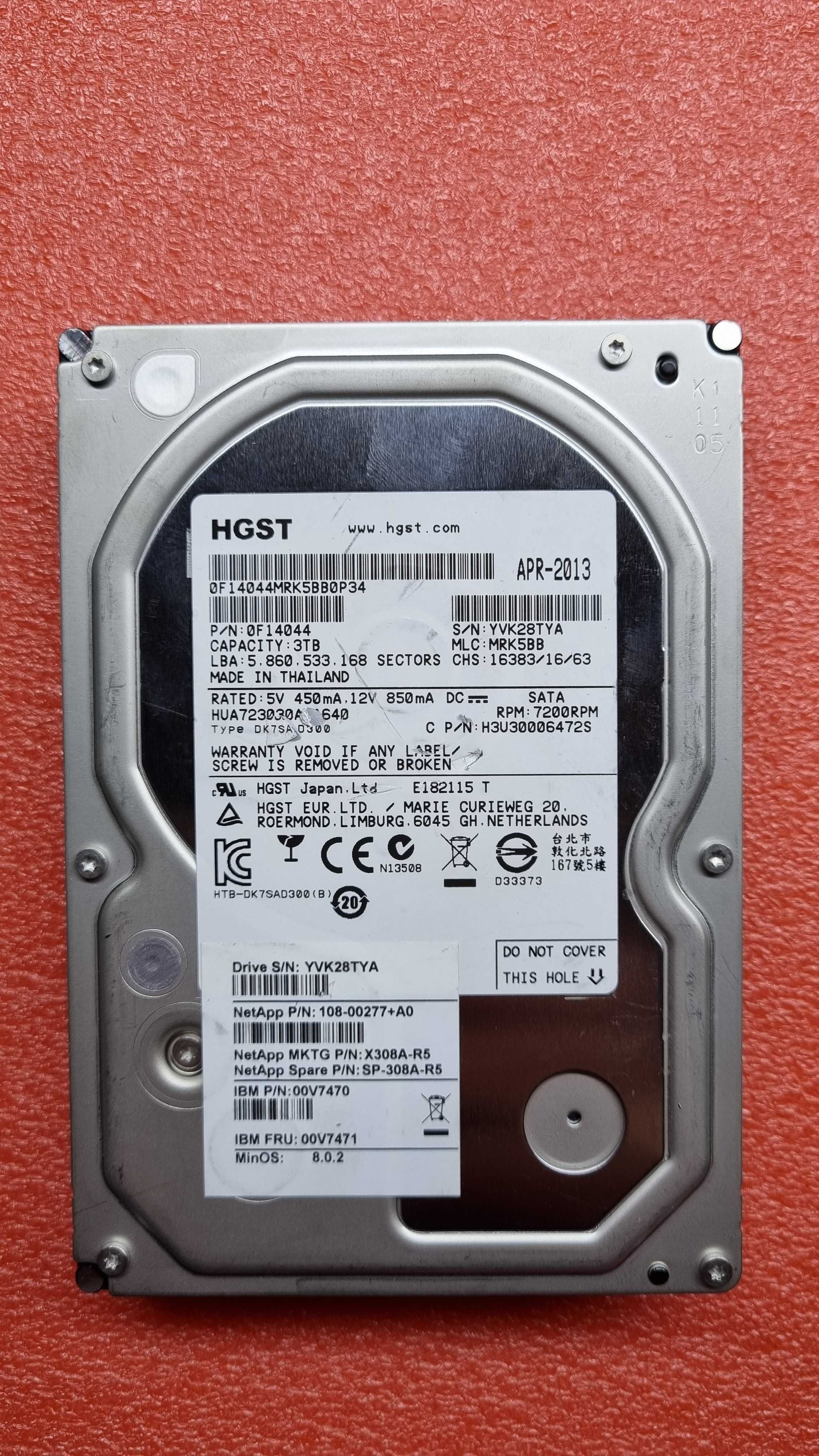 Dyski HDD Hitachi 7K3000 Ultrastar HUA723030ALA640 3TB 7200RPM NoS