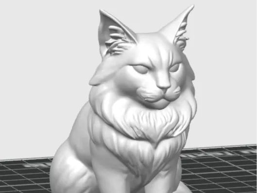Gato Maine Coon Fofo em Escultura