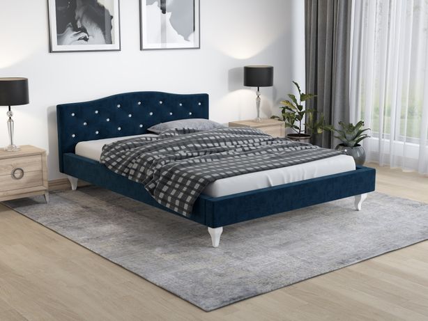 Łóżko Chester do sypialni tapicerowane pod materac 180
