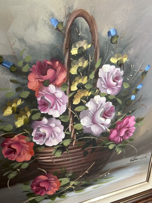 Quadro a oleo flores