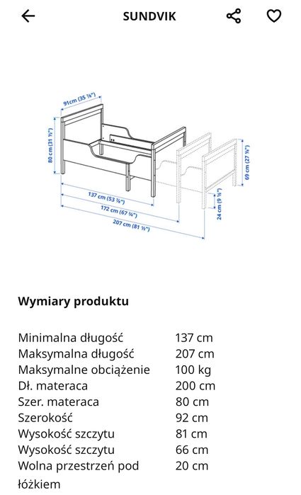Łóżko dziecięce i regał IKEA