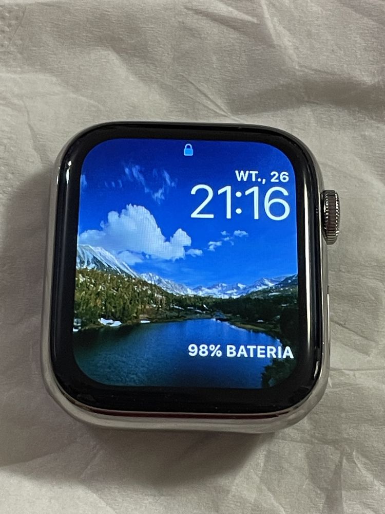 Apple Watch 4, 44mm, stal szlachetna, szklo szafirowe, LTE