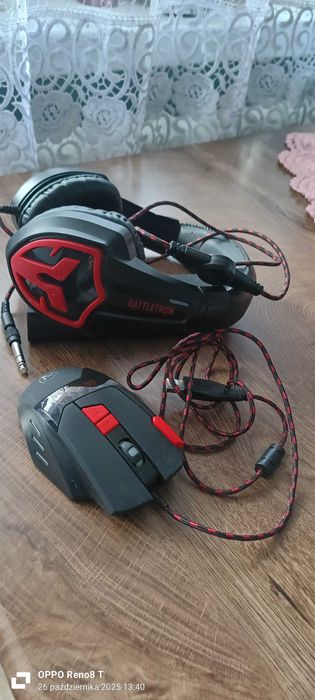 Zestaw gamingowy słuchawki i myszka firmy BATTLETRON