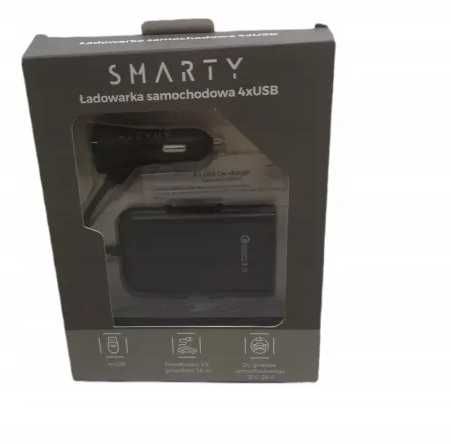 Ładowarka samochodowa SMARTY 4XUSB 12/24V 1,6m + kable i przejściówki