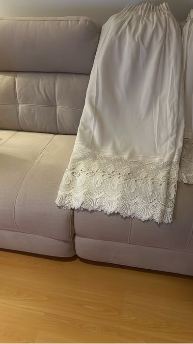 Cortinado cozinha branco- Alt.1x24. Larg; 2x16