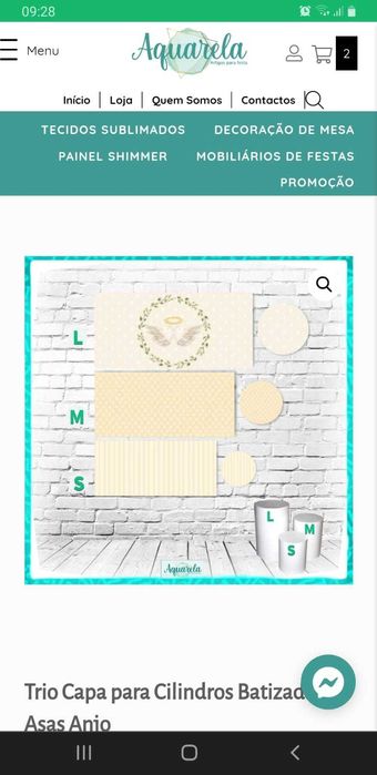 Trio capas cilindros tema batizado da aquarela novos 55€