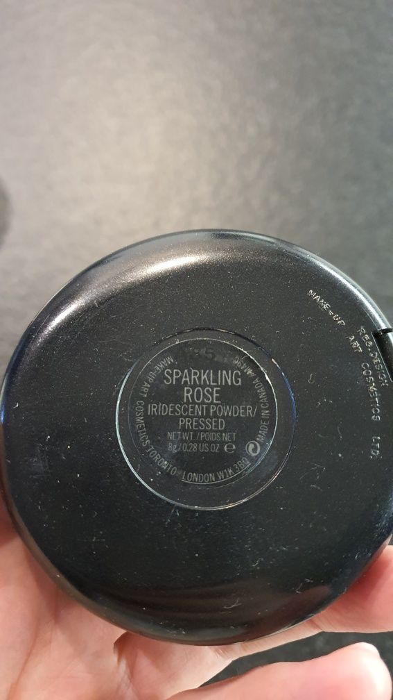 mac sparkling rose iridescent pressed powder puder