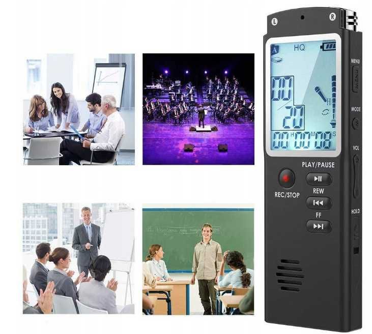 Dyktafon zestaw profesjonalny cyfrowy podsłuch audio 8gb ttst855
