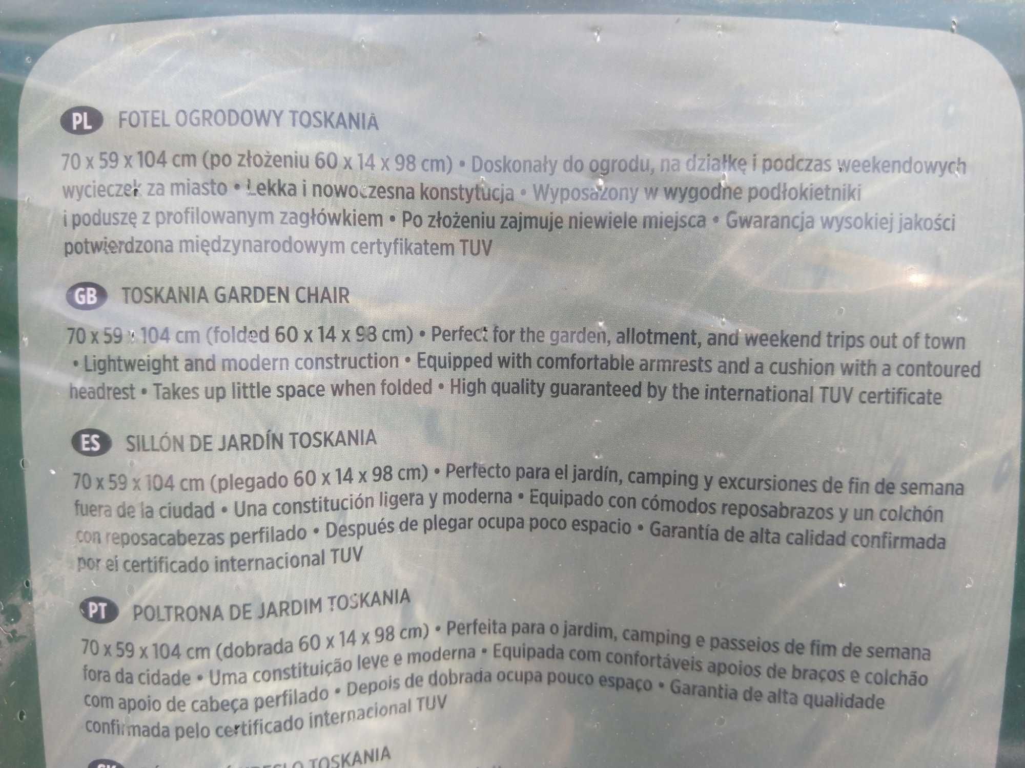 NAJTANIEJ Fotel Ogrodowy składany z podłokietnikami + poduszka