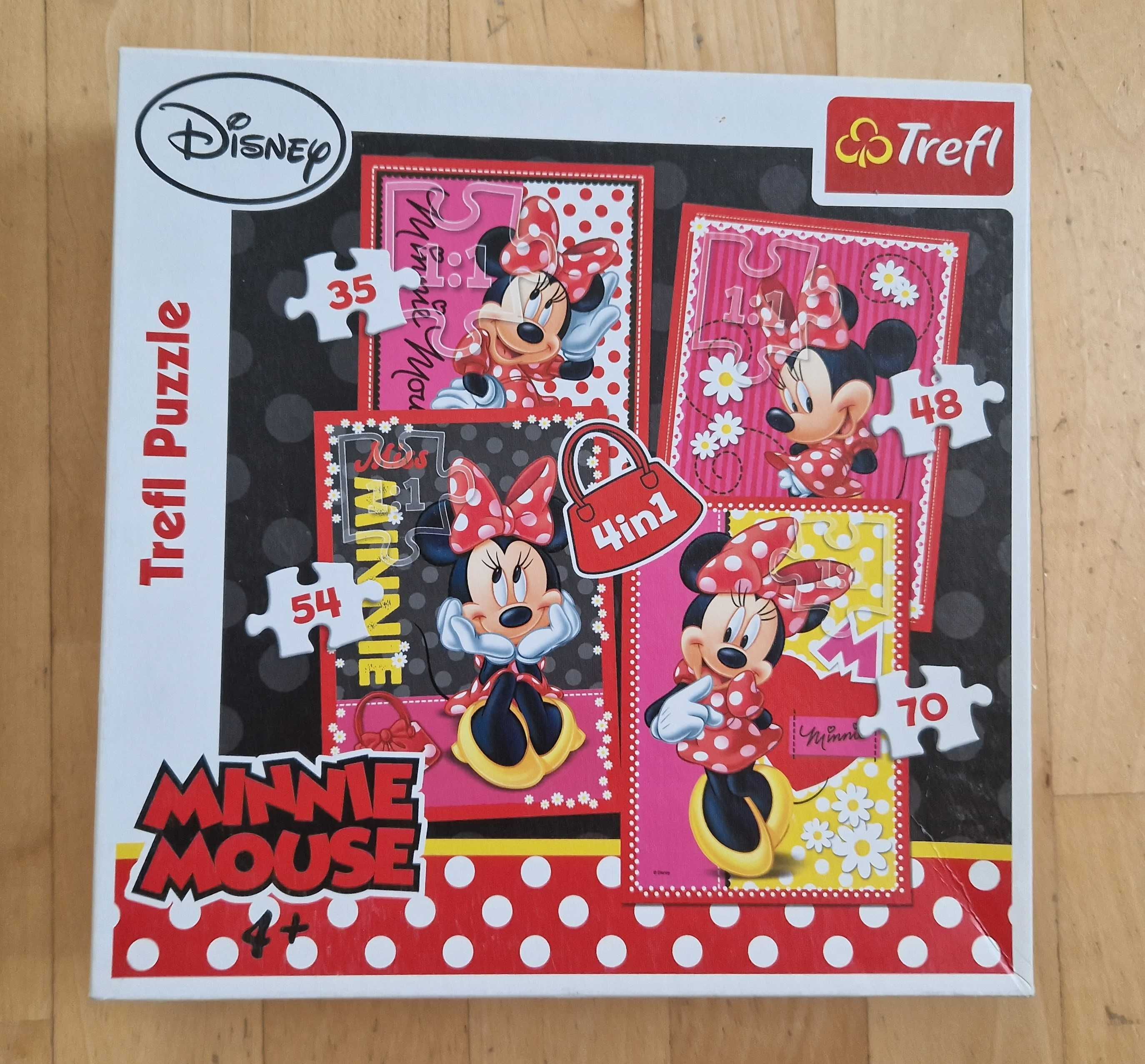 Puzzle Myszka Minnie 4 w 1 (35, 48, 54, 70 elementów), Trefl, 4+