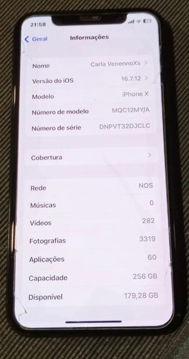 iPhone X 256GB em bom estado