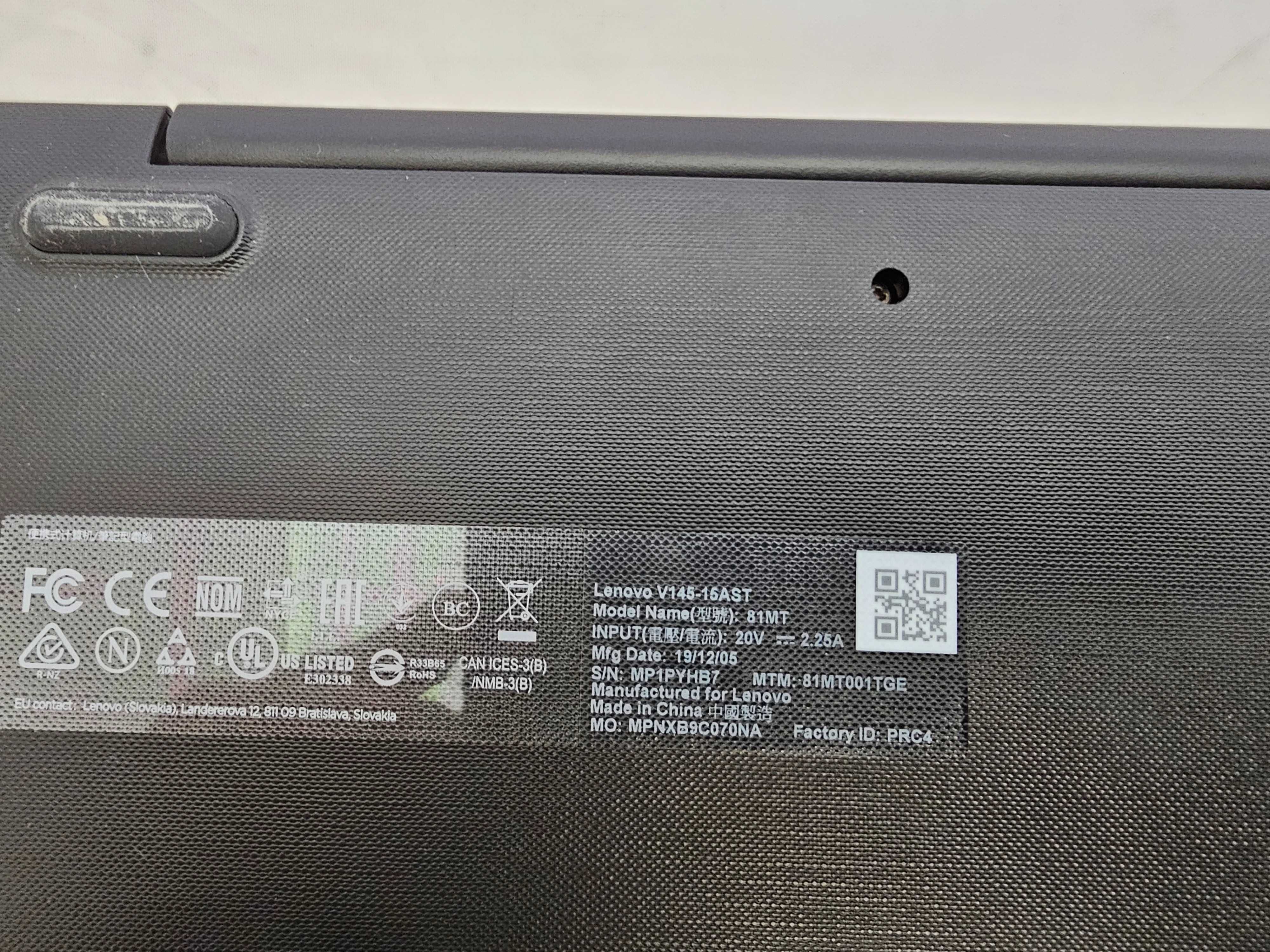 Laptop Lenovo V145-15AST/AMD A4/8 GB/256 SSD/15,6" FHD/Bioskomp Gwaran