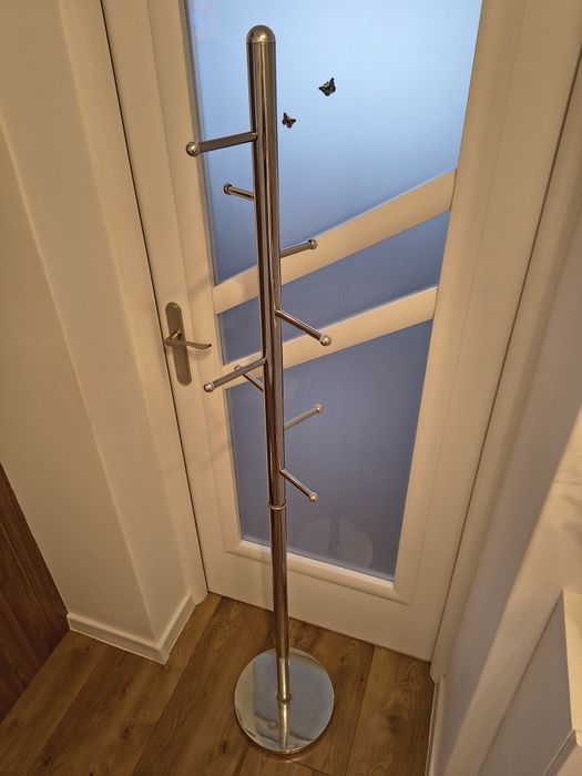 Stojak, wieszak na ubrania - 8 miejsc do zawieszenia, chromowany