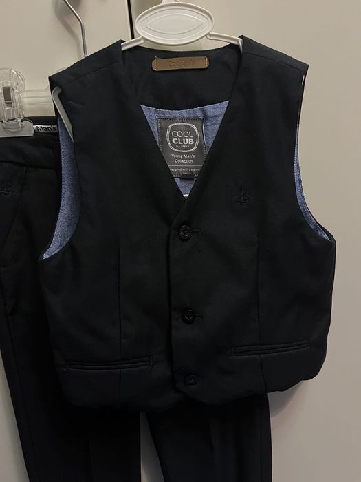 Cool club rozm 116 kamizelka i spodnie wizytowe granat komplet chłopię