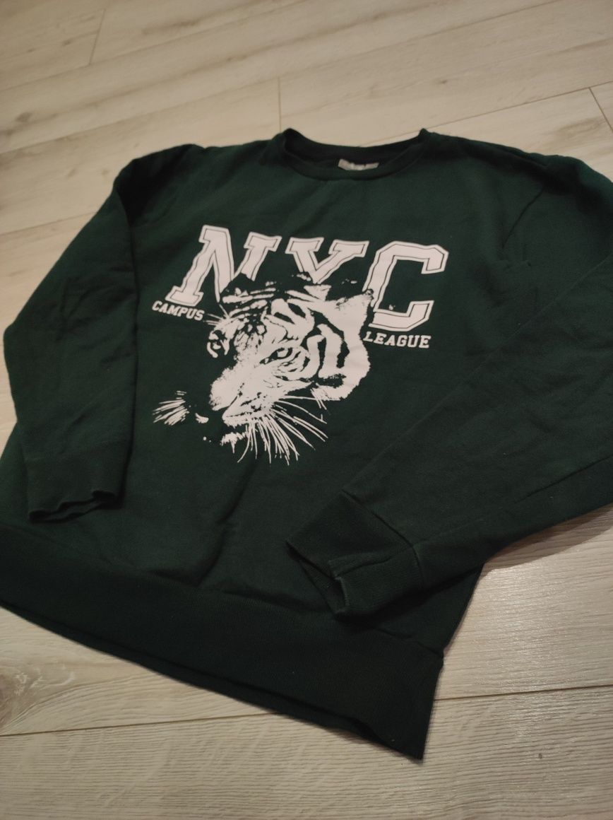 Zielona bluza młodzieżowa dla chłopca NYC r 158/164