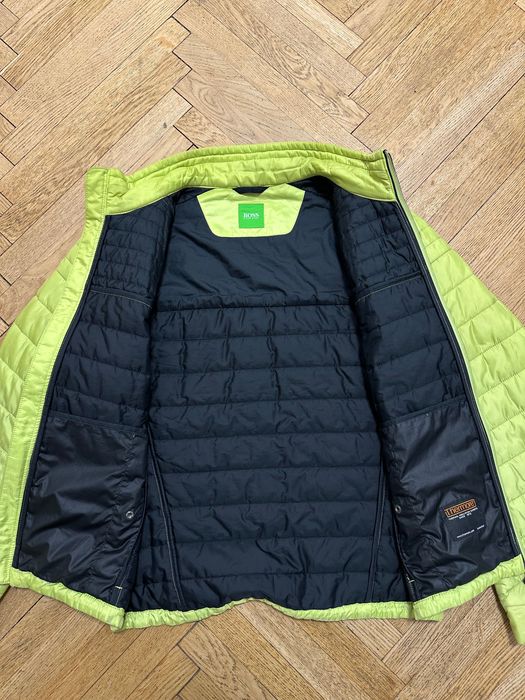 Микро пуховик куртка Hugo Boss М размер салатовый цвет thermore