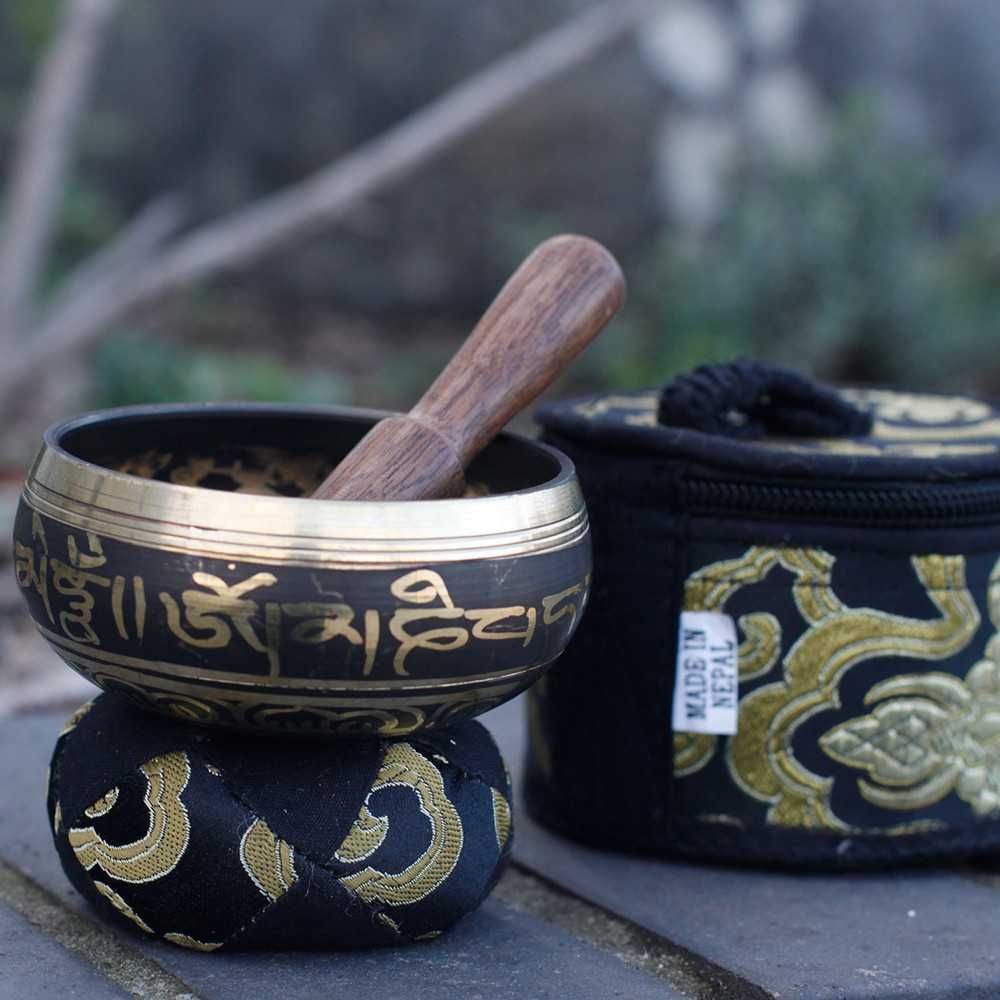 Set Mini Taças Tibetanas para presente - Negro