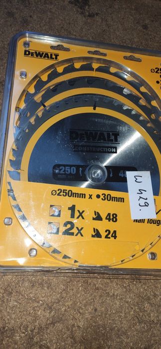 Zestaw 3 tarcz do drewna 250mm DeWalt DT1963 pilarki Piły stołowej