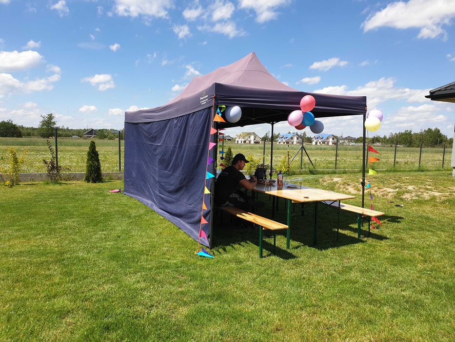 Wypożyczalnia, wynajem namiotów imprezowych, ławki, stoły, dmuchaniec