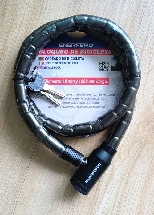 Dois cadeados de bicicleta ou mota. 
 Um Cadeado com diâmetro de 18 mm