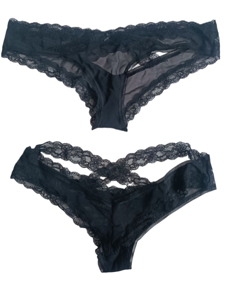 Iris& Lilly stringi czarne sexy koronka 2szt L