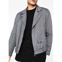 Бавовняно-Лляна Куртка Косуха Zara Man Linen Biker Jacket