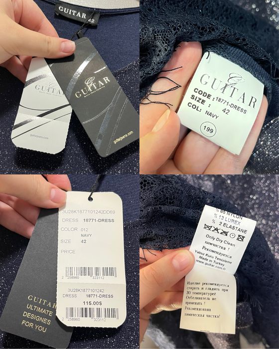 Синя сукня з блискітками та мереживом нова, guitar 42 L з бірками